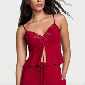 NEW! Victoria's Secret Modal Soft Lace-Trim Cami in Red Lacquer Size M